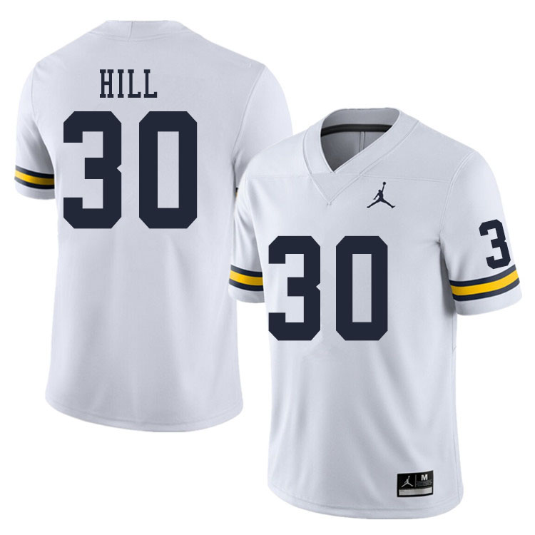 Men #30 Daxton Hill Michigan Wolverines College Football Jerseys Sale-White